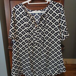 41 Hawthorn Blouse, Women's, Stitch Fix, XL, Metal Accents, Patterned
